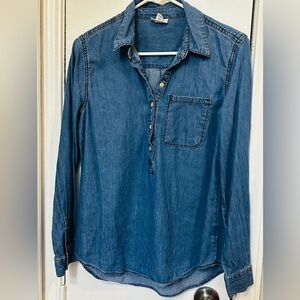 a.n.a Sky Blue Denim Top